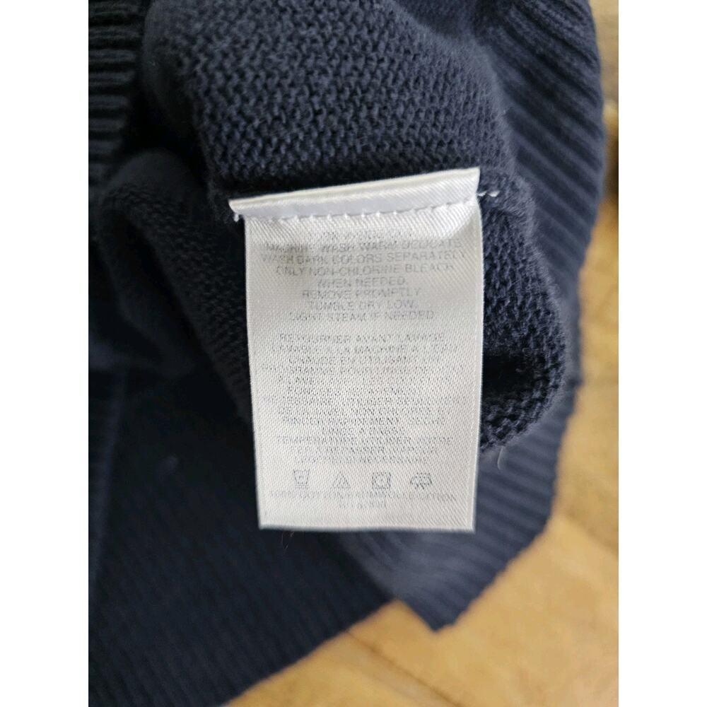 Lands' End Varsity Knit Cardigan Sweater Women's Size XL Navy Blue Preppy - Picture 5 of 6